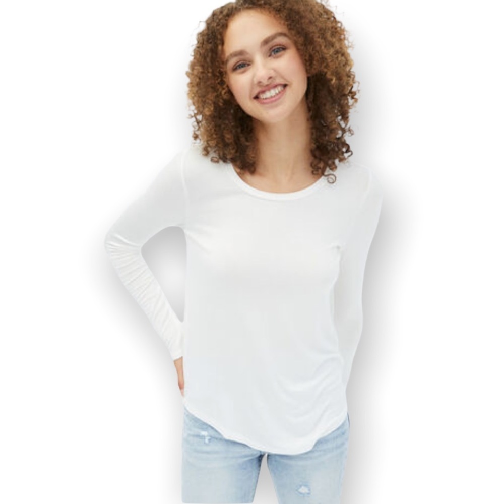 Long Sleeve Seriously Soft Crew Tee | white